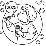 coloriage Nouvel An 2025 a colorier en ligne