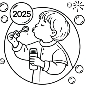 coloriage Nouvel An 2025 a colorier en ligne