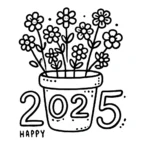 coloriage Nouvel An 2025 a colorier en ligne