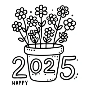 coloriage Nouvel An 2025 a colorier en ligne