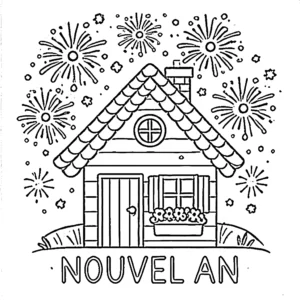 coloriage Nouvel An 2025 pour enfant de 6 ans