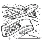 coloriage Nouvel An 2025 pour enfant de 5 ans