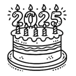 coloriage Nouvel An 2025 à imprimer pour enfant de 9 ans