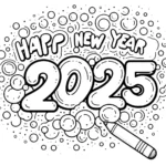 coloriage Nouvel An 2025 en ligne