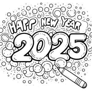 coloriage Nouvel An 2025 en ligne