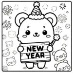 coloriage Nouvel An 2025 à imprimer a4