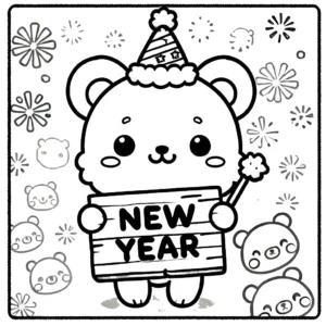 coloriage Nouvel An 2025 à imprimer a4
