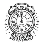coloriage Nouvel An 2025 pour enfant de 10 ans