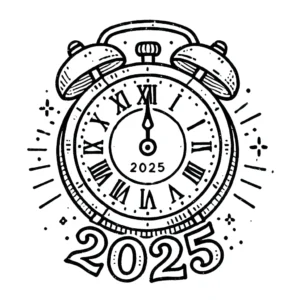 coloriage Nouvel An 2025 pour enfant de 10 ans