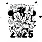 image de coloriage Nouvel An 2025 pour enfant