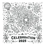 coloriage Nouvel An 2025 à imprimer gratuitement