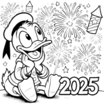 coloriage Nouvel An 2025 a colorier en ligne