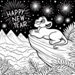 coloriage Nouvel An 2025 à imprimer gratuitement