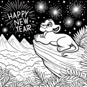 coloriage Nouvel An 2025 à imprimer gratuitement