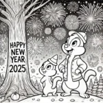 coloriage Nouvel An 2025 à imprimer pdf