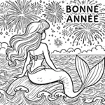 coloriage Nouvel An 2025 à imprimer pour enfant de 2 ans
