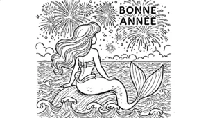 coloriage Nouvel An 2025 à imprimer pour enfant de 2 ans