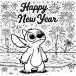 coloriage Nouvel An 2025 educatif pour enfant