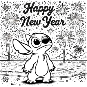 coloriage Nouvel An 2025 educatif pour enfant