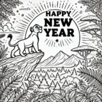 coloriage Nouvel An 2025 pour enfant de 4 ans