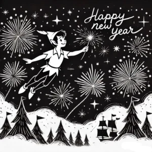 coloriage Nouvel An 2025 educatif pour enfant