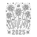coloriage Nouvel An 2025 à imprimer pdf gratuit