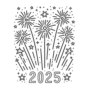 coloriage Nouvel An 2025 à imprimer pdf gratuit