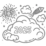 coloriage Nouvel An 2025 à imprimer gratuit