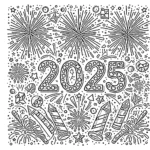 coloriage Nouvel An 2025 à imprimer
