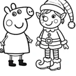 télécharger coloriage Peppa Pig Noël gratuit