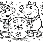 coloriage Peppa Pig Noël educatif pour enfant