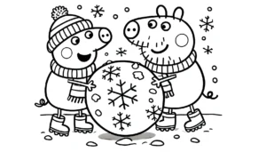 coloriage Peppa Pig Noël educatif pour enfant