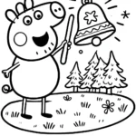 coloriage Peppa Pig Noël pour enfants a imprimer gratuit