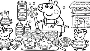 coloriage Peppa Pig Noël pour enfant de à imprimer