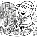 coloriage Peppa Pig Noël pour primaire