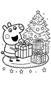 coloriage Peppa Pig Noël en ligne pour enfant