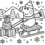 coloriage Peppa Pig Noël en ligne pour enfant