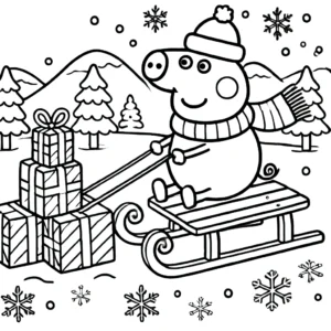 coloriage Peppa Pig Noël en ligne pour enfant