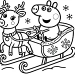 coloriage Peppa Pig Noël pour primaire