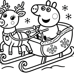 coloriage Peppa Pig Noël pour primaire