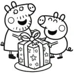 coloriage Peppa Pig Noël et dessin a imprimer
