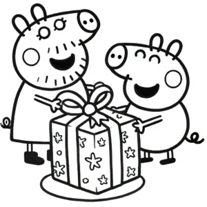 coloriage Peppa Pig Noël et dessin a imprimer
