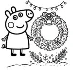 coloriage Peppa Pig Noël à imprimer pdf