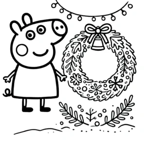 coloriage Peppa Pig Noël à imprimer pdf
