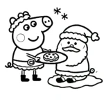 coloriage Peppa Pig Noël pour enfant à imprimer