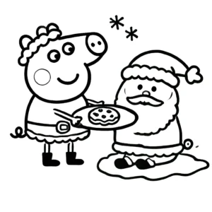 coloriage Peppa Pig Noël pour enfant à imprimer