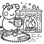 coloriage Peppa Pig Noël gratuit a imprimer