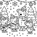 coloriage Peppa Pig Noël à imprimer