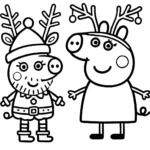 coloriage Peppa Pig Noël et apprentissage