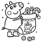 coloriage Peppa Pig Noël a colorier en ligne gratuitement